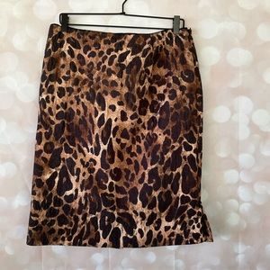 Lafayette 148 Cheetah Print Pencil Skirt